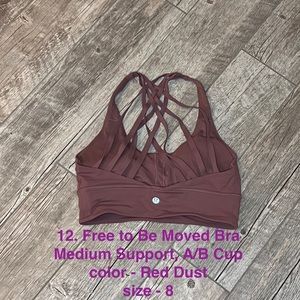 Free to Be Moved Bra Medium Support, A/B Cup - color - Red Dust size - 8
